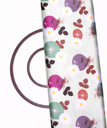 Pista Colour Leaf Print Satin Fabric